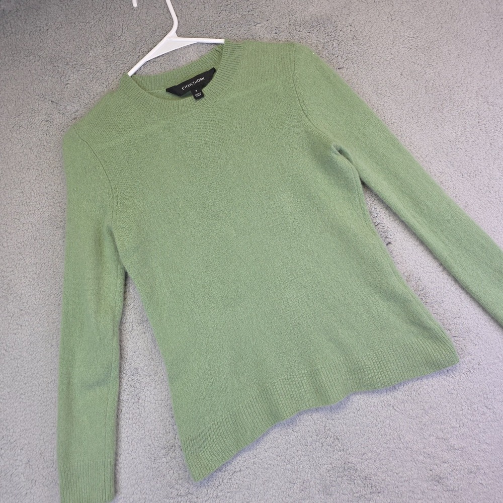 41 Hawthorn Sweater Womens‎ M Green Crew Neck Cashmere Quiet Luxury Minimalist